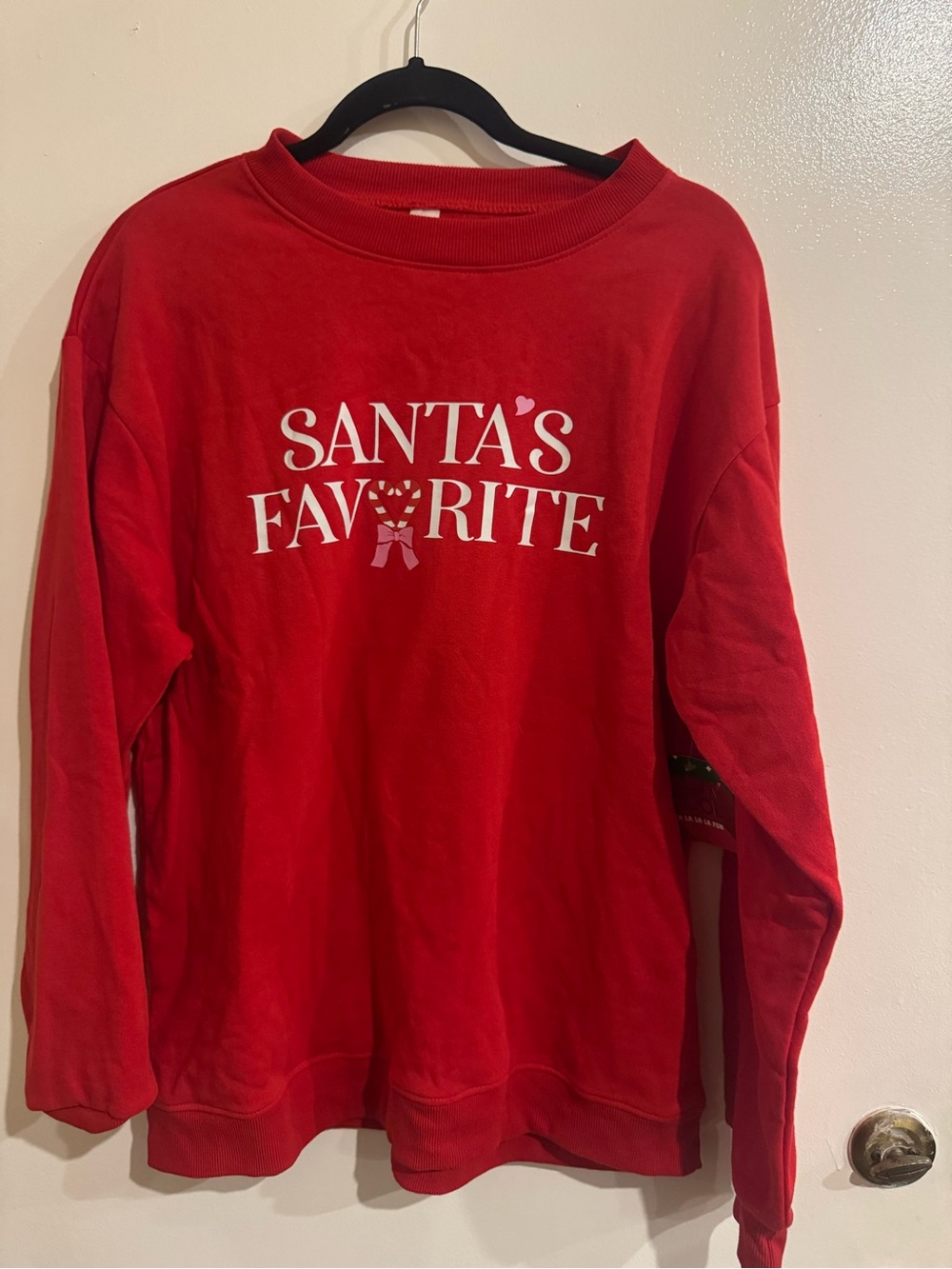 Women's Red 'Santa's Favorite' Holiday Sweatshirt